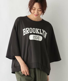 GLOBAL WORK 乾きやすいスウェットプリント8分袖/987158 グローバルワーク トップス カットソー・Tシャツ ホワイト グレー ブラック ブラウン ネイビー