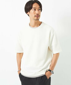 【SALE／30%OFF】UNITED ARROWS green label relaxing リップル フェイクレイヤード クルーネック Tシャツ -吸水速乾- ユナイテッドアローズ アウトレット トップス カットソー・Tシャツ ネイビー ホワイト グレー