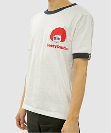 Betty Smith (U)発砲プリントTシャツ ベティスミス トップス カットソー・Tシャツ ネイビー ホワイト【送料無料】