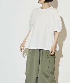 【SALE／30%OFF】CONVERSE TOKYO WOMEN GATHER PLEATS DOCKING TEE コンバーストウキョウ トップス カットソー・Tシャツ ホワイト グリーン グレー ブラック【送料無料】