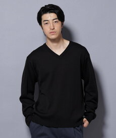 【SALE／40%OFF】NANO universe タスマニアウールミックス ミラノリブリラックスVネックニット ナノユニバース トップス ニット レッド グレー ブラック ブルー【送料無料】