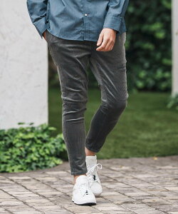 1minute 1second mp13840-corduroy pants with cursive embroidery �R�[�f�����C�p���c �J���r�I �p���c ���̑��̃p���c �u���b�N �O���[�y���������z