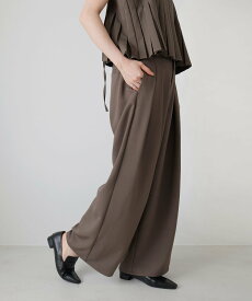 LIAN 【セットアップ対応】ツータックドレープワイドパンツ リアン パンツ スラックス・ドレスパンツ ベージュ ブラウン ホワイト ブラック【送料無料】