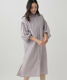 【SALE／60%OFF】Elura アイロンいらず袖コンワンピース 大きいサイズ ゆったり 966755 エルーラ ワンピース・ドレス シャツワンピース ブラック グレー