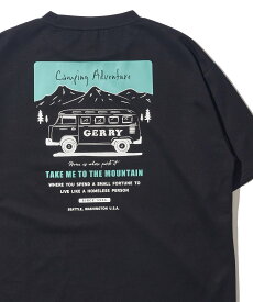 ADPOSION ADPOSION/(M)【GERRY】冷感ポンチバックプリントTシャツ テットオム トップス カットソー・Tシャツ ブラック ブルー ホワイト グレー