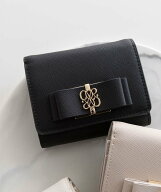 RANDA モノグラムリボン二つ折りウォレット ランダ 財布・ポーチ・ケース 財布 ホワイト ピンク ブラック…