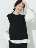【SALE／5%OFF】coca 【再入荷】ベストセットブラウス コカ トップス シャツ・ブラウス ブルー グレー ピ…