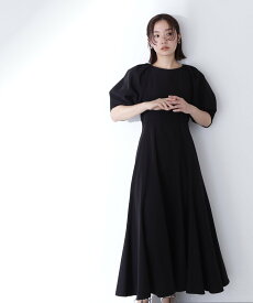 【SALE／30%OFF】NATURAL BEAUTY BASIC フォルムスリーブフレアワンピース ナチュラルビューティベーシック ワンピース・ドレス ワンピース ブラック ホワイト グリーン【送料無料】