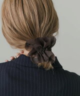 SMELLY シアーフリルシュシュ スメリー ヘアアクセサリー ヘアゴム ブラウン
