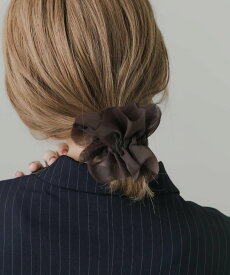 SMELLY シアーフリルシュシュ スメリー ヘアアクセサリー ヘアゴム ブラウン ブルー