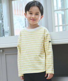petit main 【食品防汚】ボーダー長袖Tシャツ ナルミヤオンライン トップス カットソー・Tシャツ ネイビー ベージュ ブルー ピンク グリーン