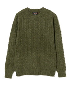 【SALE／50%OFF】BEAMS MEN BEAMS PLUS / 5ゲージ シャギー ケーブルニット クルーネック ビームス アウトレット トップス ニット オレンジ ベージュ ブラック ブラウン カーキ ブルー ネイビー【送料無料】