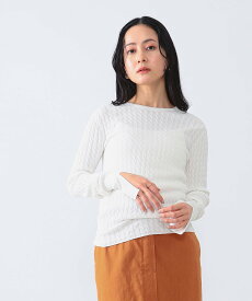 Demi-Luxe BEAMS Demi-Luxe BEAMS / ミニケーブル プルオーバーニット デミルクス ビームス トップス ニット ピンク ホワイト ネイビー【送料無料】