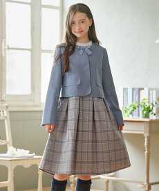 組曲 KIDS 【150-170cm】 チェックワンピース&T/Rジャケットセット クミキョク スーツ・フォーマル スーツジャケット ブルー【送料無料】