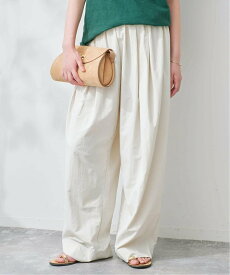 SLOBE IENA 《WEB限定/追加》撥水タフタタックギャザーイージーパンツ スローブ イエナ パンツ その他のパンツ ブルー ベージュ ブラック【送料無料】
