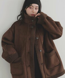 LIAN ムートンボアミドルコート リアン ジャケット・アウター ムートンコート ホワイト ブラウン ブラック【送料無料】