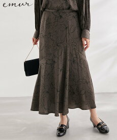 【SALE／60%OFF】ROPE' PICNIC 【emur/エミュール】セットアップ対応/アートフラワー柄イレヘム切り替えスカート ロペピクニック スカート その他のスカート ホワイト ブラウン