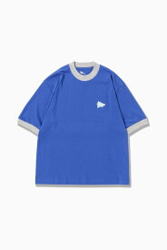 and wander MAISON KITSUNE * and wander RINGER cotton T アンドワンダー トップス カットソー・Tシャツ ブルー【送料無料】