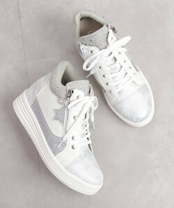 artemis by DIANA 星モチーフ インヒール厚底ハイカットスニーカー アルテミス バイ ダイアナ シューズ・靴 スニーカー ホワイト ゴールド【送料無料】