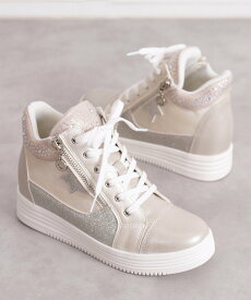 artemis by DIANA 星モチーフ インヒール厚底ハイカットスニーカー アルテミス バイ ダイアナ シューズ・靴 スニーカー ホワイト ゴールド【送料無料】