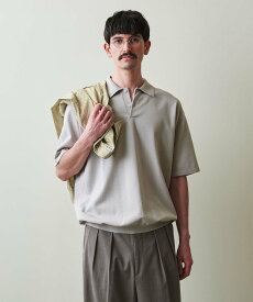 【SALE／20%OFF】Steven Alan ＜Steven Alan＞ ハイツイスト ショートスリーブ ポロシャツ LOOSE ビューティー＆ユース　ユナイテッドアローズ トップス ポロシャツ グレー ブラック【送料無料】