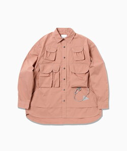 and wander multi pocket LS shirt (M) �A���h�����_�[ �g�b�v�X �V���c�E�u���E�X �s���N �u���b�N�y���������z