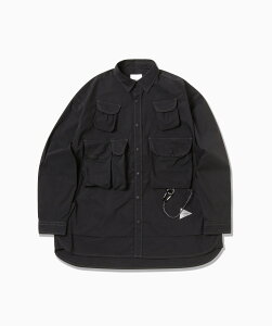 and wander multi pocket LS shirt (M) �A���h�����_�[ �g�b�v�X �V���c�E�u���E�X �s���N �u���b�N�y���������z