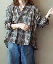 シャーリングチェック レギュラーカラーBigシャツ