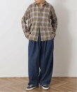 シャーリングチェック レギュラーカラーBigシャツ