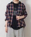 シャーリングチェック レギュラーカラーBigシャツ