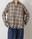 シャーリングチェック レギュラーカラーBigシャツ
