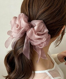 【SALE／31%OFF】miniministore オーガンジーシュシュシアーフリルヘアゴム ミニミニストア ヘアアクセサリー その他のヘアアクセサリー ピンク ブルー ブラック