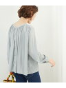 【SALE/5%OFF】ROPE' PICNIC 【2WAY】サテンギャザーブラウス ロペピクニック シャツ/ブラウス シャツ/ブラウスその他 ブルー ブラウン...