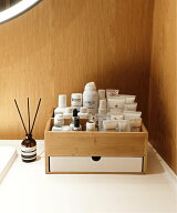 【SALE／20%OFF】aimoha home aimoha home/(W)木製2段メイク/小物/筆記用具なんでも収納ボックス アイモ…