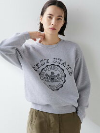 Whim Gazette ロゴウラケプルオーバー ウィム ガゼット トップス カットソー・Tシャツ グレー ベージュ【送料無料】