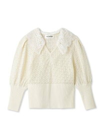 【SALE／20%OFF】LILY BROWN レース編みニットトップス リリーブラウン トップス ニット ホワイト ブラック レッド【送料無料】