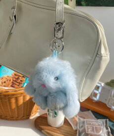 WEGO LADY'S もふもふうさぎぬいぐるみキーホルダー ウィゴー インテリア・生活雑貨 その他のインテリア・生活雑貨 グレー ブラック ブルー ホワイト