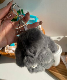 WEGO LADY'S もふもふうさぎぬいぐるみキーホルダー ウィゴー インテリア・生活雑貨 その他のインテリア・生活雑貨 グレー ブラック ブルー ホワイト