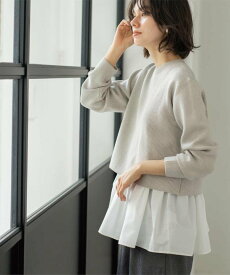 OPAQUE.CLIP 《ツインセット》ショートラメニット*フレアタンクトップ【洗濯機OK】 オペークドットクリップ トップス アンサンブル パープル グレー ブラック【送料無料】