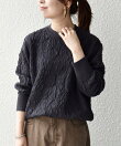 <手洗い可能>ジャカード バンピー クルーネック プルオーバー