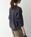 <手洗い可能>ジャカード バンピー クルーネック プルオーバー
