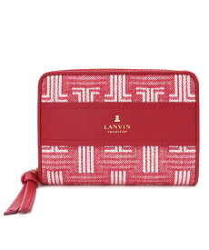 LANVIN COLLECTION ジーンパース ラウンドファスナー二つ折り財布 マルショウ エンドウ 財布・ポーチ・ケース 財布 レッド ベージュ ネイビー【送料無料】