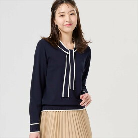 【SALE／17%OFF】BRICK HOUSE by Tokyo Shirts ボウタイ ニットプルオーバー レディース BL05J102DE10X00-20 トーキョーシャツ トップス ニット ネイビー【送料無料】