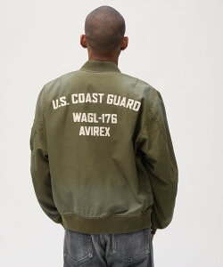 AVIREX COTTON LIGHT MA-1 U.S.COAST GUARD �A���B���b�N�X �W���P�b�g�E�A�E�^�[ �u���]���E�W�����p�[ �u���E�� �O���[�� �u���b�N�y���������z