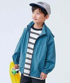 devirock 【水はじく】撥水ナイロン フードが収納できる ウインドブレーカー 子供服 26SS デビロック ジャケット・アウター ナイロンジャケット グレー ブルー