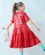 devirock 姉妹で着られる 裾ティアード バックプリント ワンピース 子供服 キッズ 女の子 26SS デビロッ…