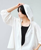 UNITED ARROWS green label relaxing [size SHORTあり]フード ギャザー シャツ UVカット 通気性 吸水速乾…