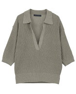 【SALE／50%OFF】martinique ローゲージポロ マルティニーク トップス ニット ホワイト カーキグリーン【…