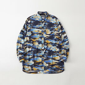 【SALE／30%OFF】White Mountaineering (M)WAVE CAMO W COLLAR WIDE SHIRT ホワイトマウンテニアリング トップス シャツ・ブラウス ネイビー【送料無料】