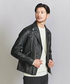 BEAUTY&YOUTH UNITED ARROWS 【WEB限定】 シープ ダブル ライダースジャケット ビューティー＆ユース　ユナイテッドアローズ ジャケット・アウター ライダースジャケット ブラック【送料無料】